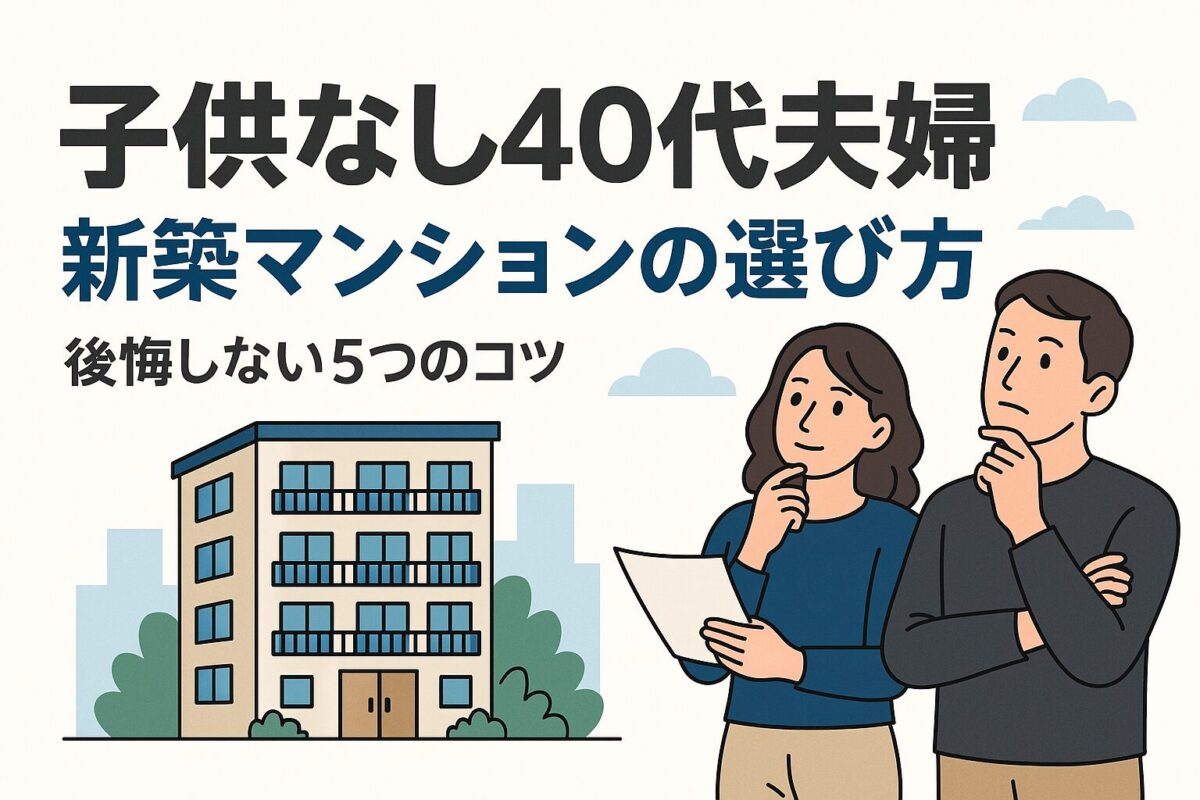 子供なし40代夫婦「新築マンションの選び方」後悔しない5つのコツ